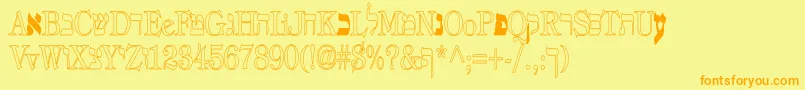 Hebrewhc Font – Orange Fonts on Yellow Background