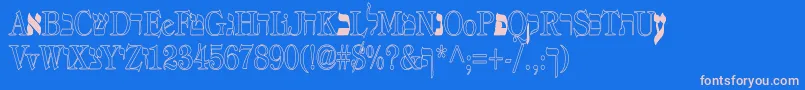 Hebrewhc-Schriftart – Rosa Schriften auf blauem Hintergrund