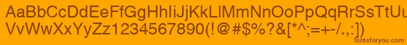 AlpsNormal-fontti – ruskeat fontit oranssilla taustalla