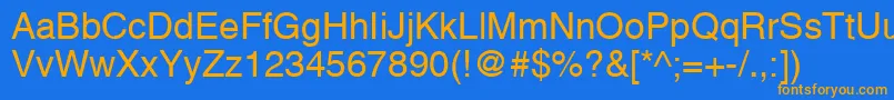 フォントAlpsNormal – オレンジ色の文字が青い背景にあります。