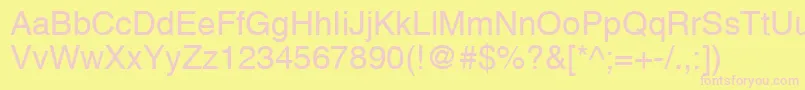 フォントAlpsNormal – ピンクのフォント、黄色の背景