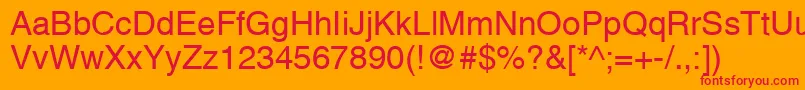 フォントAlpsNormal – オレンジの背景に赤い文字