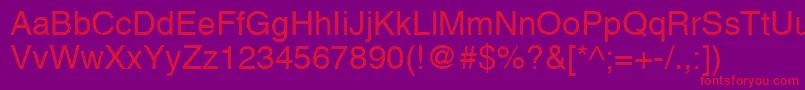 Czcionka AlpsNormal – czerwone czcionki na fioletowym tle