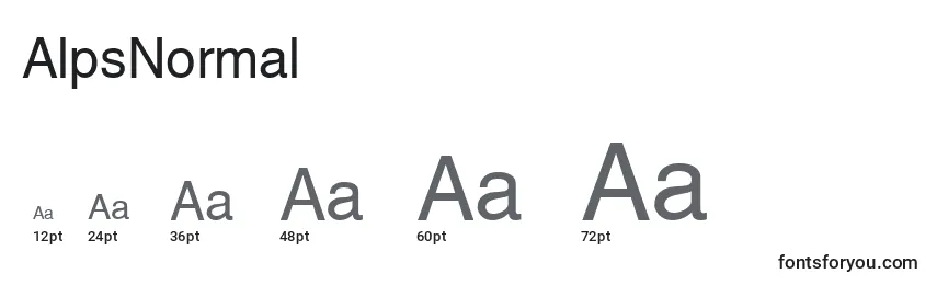 Размеры шрифта AlpsNormal