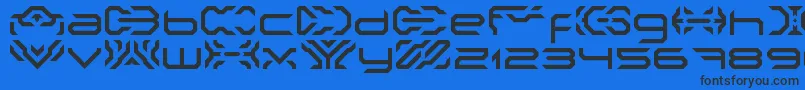 NakkiLdr-fontti – mustat fontit sinisellä taustalla