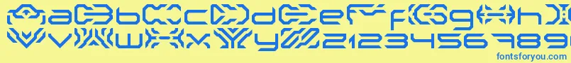 NakkiLdr Font – Blue Fonts on Yellow Background