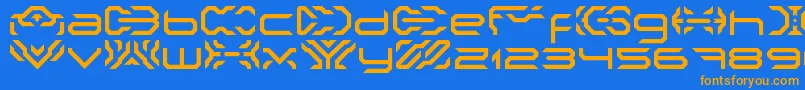 NakkiLdr Font – Orange Fonts on Blue Background