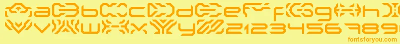 フォントNakkiLdr – オレンジの文字が黄色の背景にあります。