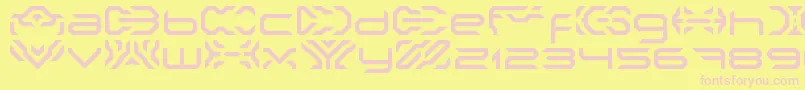 NakkiLdr Font – Pink Fonts on Yellow Background