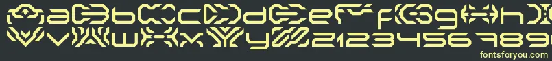フォントNakkiLdr – 黒い背景に黄色の文字