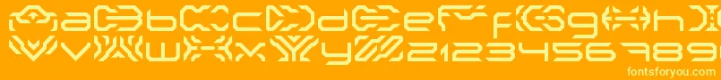 NakkiLdr Font – Yellow Fonts on Orange Background