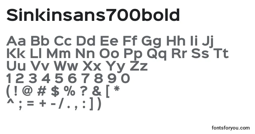 Schriftart Sinkinsans700bold (64969) – Alphabet, Zahlen, spezielle Symbole