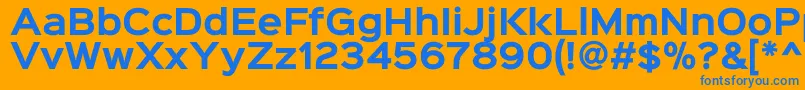 Saiba mais sobre a fonte Sinkinsans700bold Fonte Sinkinsans700bold – fontes azuis em um fundo laranja