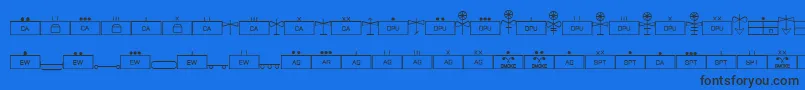 Fonte EsriMilsym04 – fontes pretas em um fundo azul