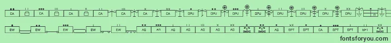 fuente EsriMilsym04 – Fuentes Negras Sobre Fondo Verde