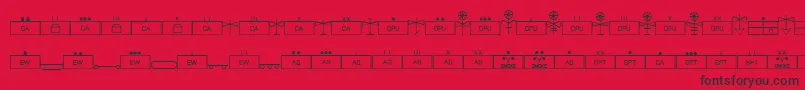 fuente EsriMilsym04 – Fuentes Negras Sobre Fondo Rojo