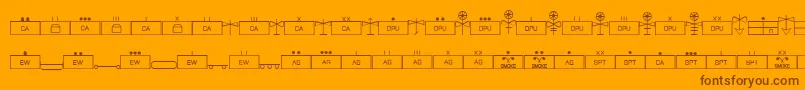 Шрифт EsriMilsym04 – коричневые шрифты на оранжевом фоне