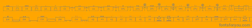 fuente EsriMilsym04 – Fuentes Grises Sobre Fondo Naranja