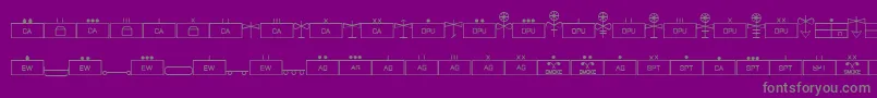 Fonte EsriMilsym04 – fontes cinzas em um fundo violeta