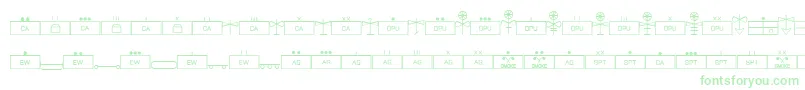 Fonte EsriMilsym04 – fontes verdes em um fundo branco