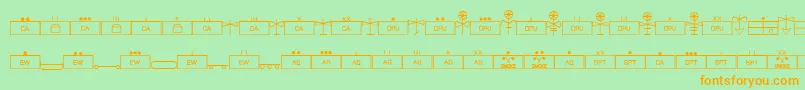 EsriMilsym04 Font – Orange Fonts on Green Background
