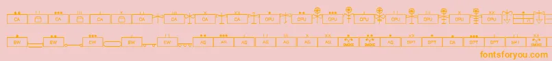 Fonte EsriMilsym04 – fontes laranjas em um fundo rosa