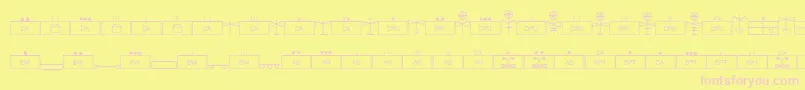 Czcionka EsriMilsym04 – różowe czcionki na żółtym tle