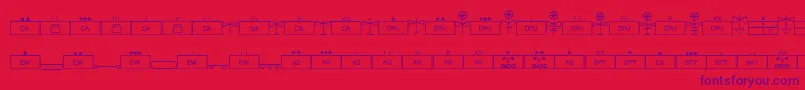 EsriMilsym04 Font – Purple Fonts on Red Background