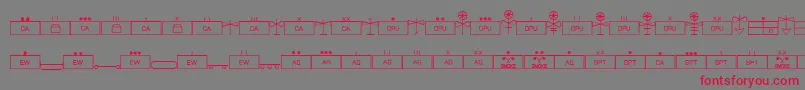 fuente EsriMilsym04 – Fuentes Rojas Sobre Fondo Gris