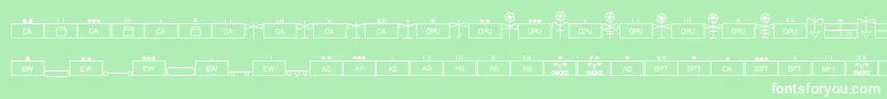 EsriMilsym04 Font – White Fonts on Green Background