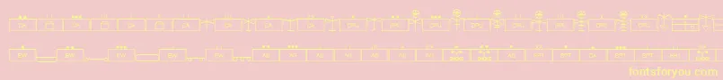 EsriMilsym04 Font – Yellow Fonts on Pink Background