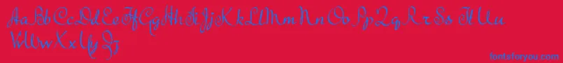 TheBeatGoesOn Font – Blue Fonts on Red Background