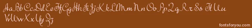 TheBeatGoesOn-Schriftart – Rosa Schriften auf braunem Hintergrund