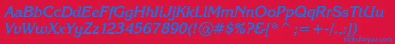 Karinabi Font – Blue Fonts on Red Background