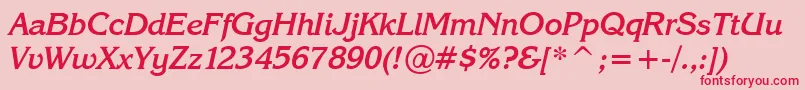 Karinabi-Schriftart – Rote Schriften auf rosa Hintergrund