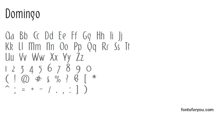 Schriftart Domingo – Alphabet, Zahlen, spezielle Symbole