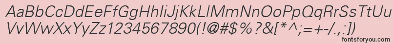 UniversceLightoblique Font – Black Fonts on Pink Background