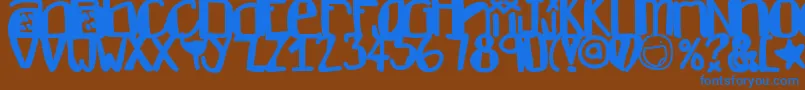 Dontlike Font – Blue Fonts on Brown Background