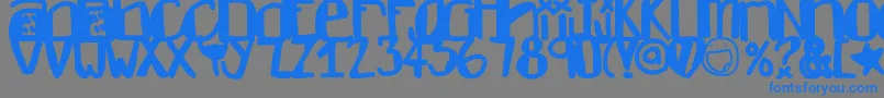 Dontlike Font – Blue Fonts on Gray Background