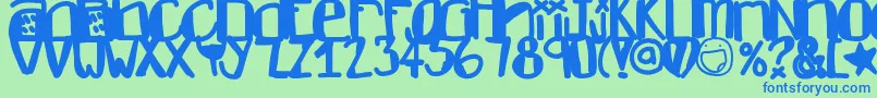 Шрифт Dontlike – синие шрифты на зелёном фоне