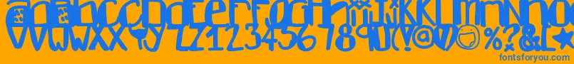 Dontlike Font – Blue Fonts on Orange Background