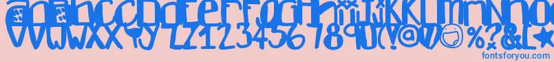 Dontlike Font – Blue Fonts on Pink Background