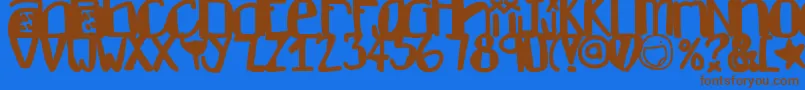 Dontlike Font – Brown Fonts on Blue Background