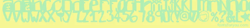 Dontlike Font – Green Fonts on Yellow Background