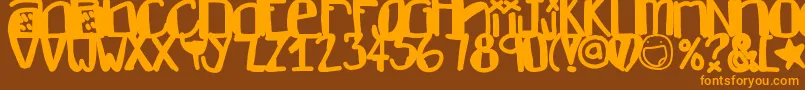 Dontlike Font – Orange Fonts on Brown Background