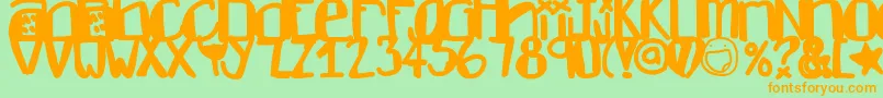 Dontlike Font – Orange Fonts on Green Background