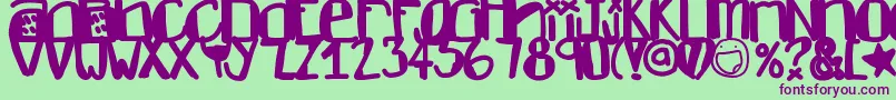 Police Dontlike – polices violettes sur fond vert