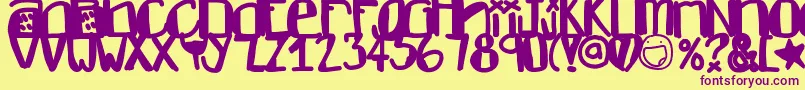 Dontlike Font – Purple Fonts on Yellow Background
