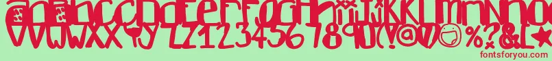 Dontlike Font – Red Fonts on Green Background