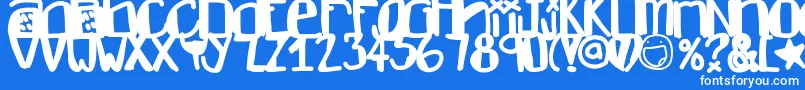 Dontlike Font – White Fonts on Blue Background